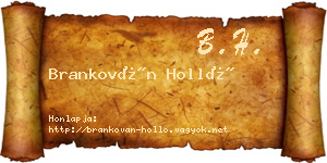 Brankován Holló névjegykártya
